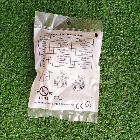 C UL US LISTED KJ8 CAT. 6 Internet Network Keystone JACK [1R72] E157358 New NIP - Picture 2 of 3